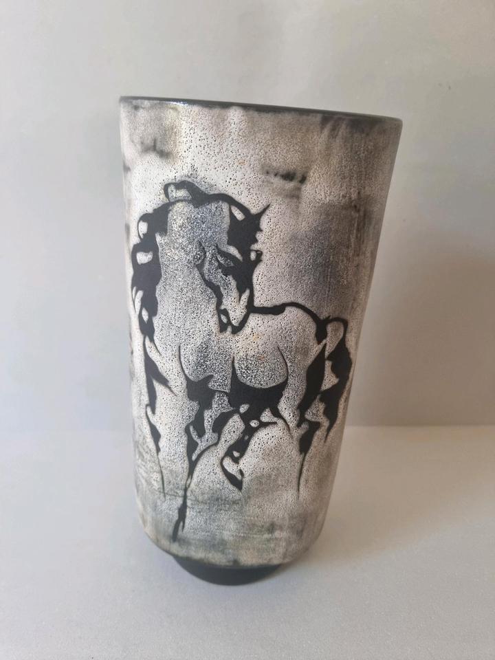 original Gustav Spörri Pferde Blumenvase Vase Mid Century in Mannheim