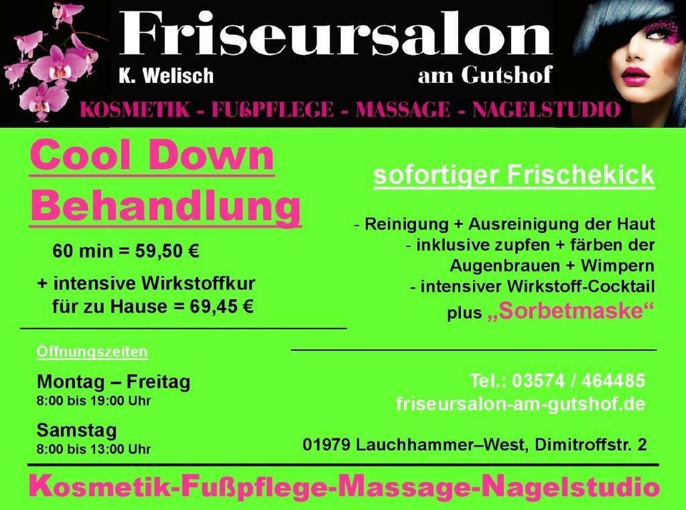 Friseur - Kosmetik - Fußpflege - Massage - Nagelstudio in Lauchhammer