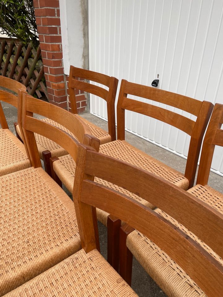 Jørgen Henrik Möller J L Möllers Model 401 Teakholz Papierkordel Esszimmer Stuhl Chair Esstisch Teak Vintage mid Century Dänisch Danish Design 50er 70er 60er Stühle in Berlin