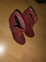 Stiefelette mit Keilabsatz Weinrot  Wildleder Plateau Gr 39 Nordrhein-Westfalen - Spenge Vorschau