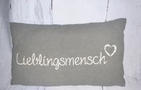 Deko-Kissen grau Lieblingsmensch Kuschelkissen neu Hessen - Weilmünster Vorschau