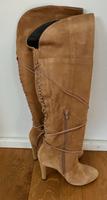 Overknee Stiefel Wildleder beige made in Italy Gr. 40 Hessen - Reinheim Vorschau