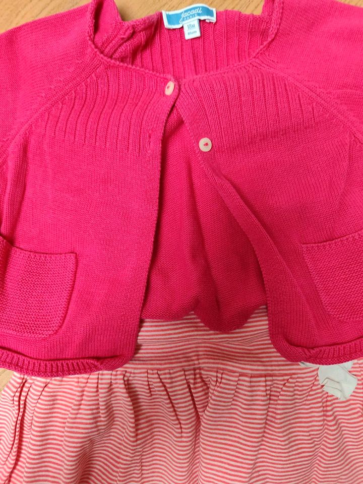 Jacadi Petit Bateau Kleid Strickjacke pink Streifen 80 86 in Vechelde