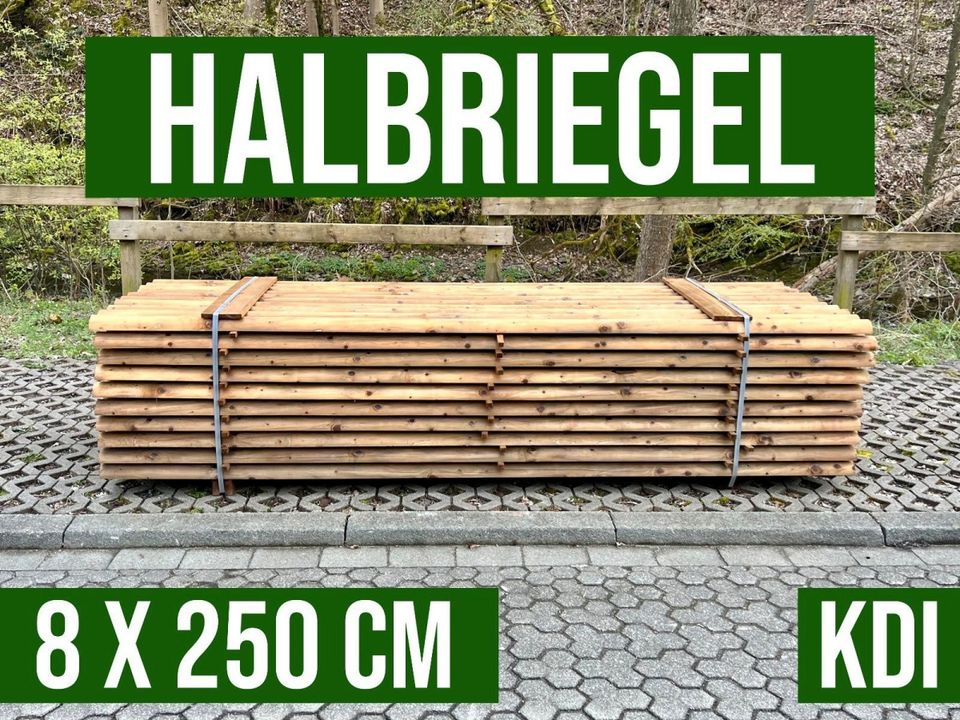 Halbriegel Halbhölzer Pferdezaun Querriegel - 8 x 250 cm - KDI in Lennestadt