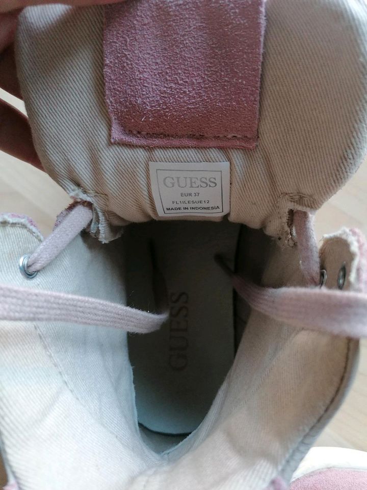 Guess Sneaker 37 Leder Rosa Wildleder Highsneaker in Dormagen