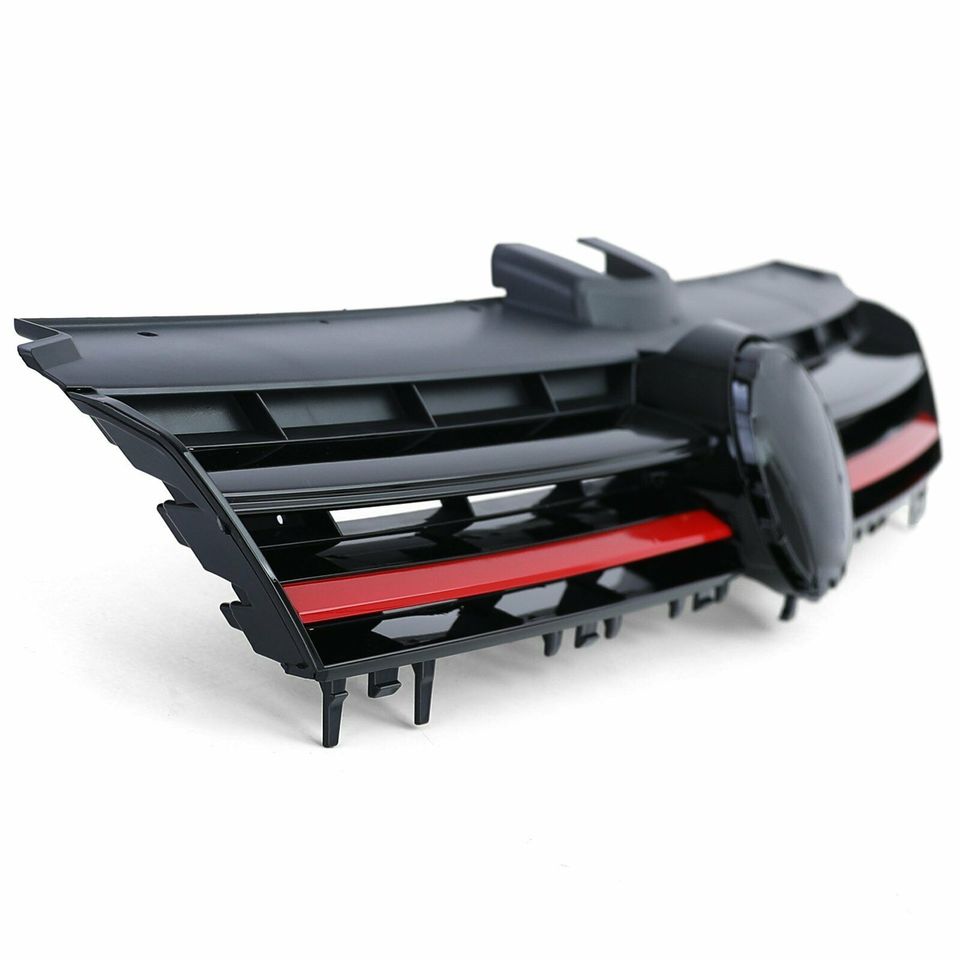 Kühlergrill Grill Schwarz Rot R Sport Optik für VW Golf 7 12-17