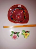 Kapodimonte Blumen Dekor Glas Oval Schale Orange Farbe Bayern - Augsburg Vorschau