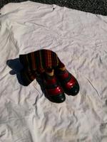 Bunte Stiefeletten mit gestricktem Ringelschaft Nordrhein-Westfalen - Ense Vorschau