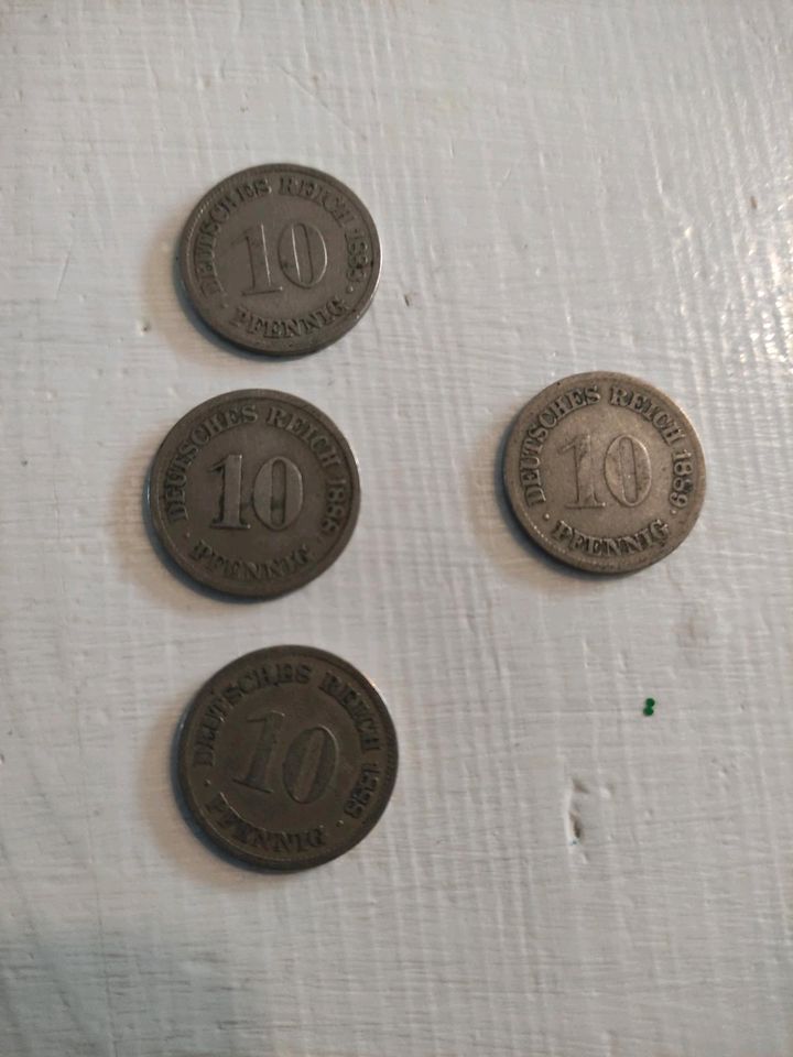 Deutsche Reichsmark 10 Pfennige 1888 und 1889 in Flensburg