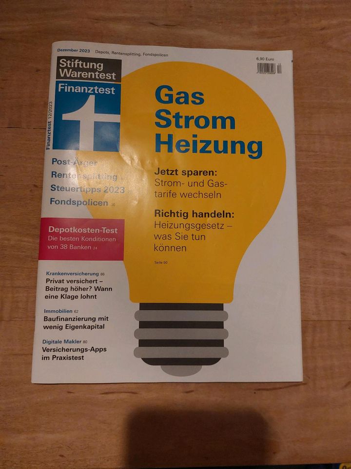 Finanztest Dezember 2023 "Gas, Strom, Heizung" in Hannover