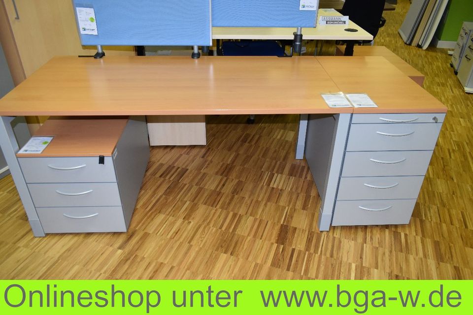 7x Standcontainer Steelcase Buche, silbergrau Maße:44x72-75x80 in Dresden