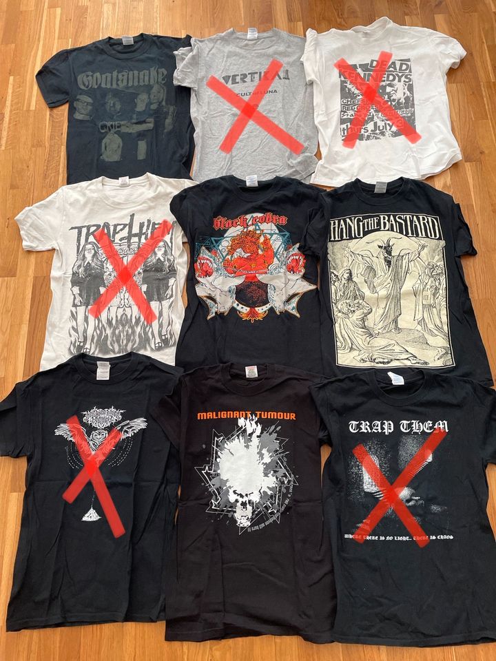 Diverse Band Shirts, Goatsnake, Hang the Bastard, Trap Them in Saarbrücken