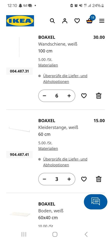 Ikea Boaxel offener Kleiderschrank in Würselen
