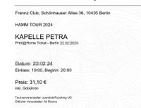 1 x Kapelle Petra am Freitag, 02.08.2024 in Berlin im Frannz Club Mitte - Wedding Vorschau