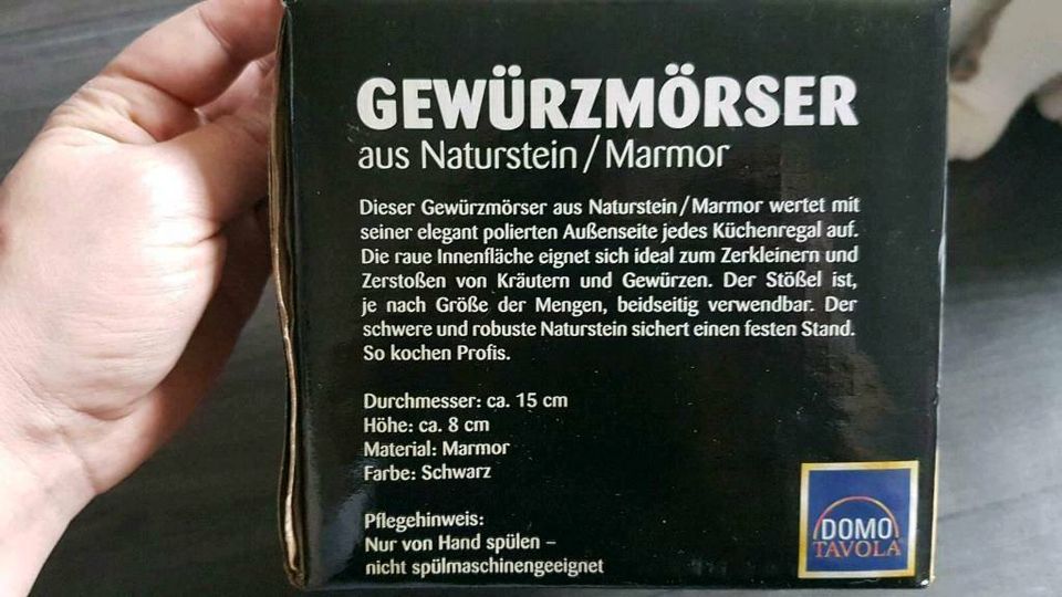 Gewürzmörser 15x8 cm Naturstein Neu in Biebergemünd