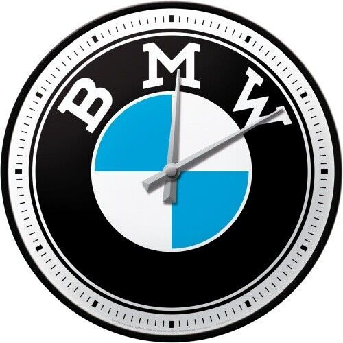 BMW Wanduhr Ø 31cm Metallgehäuse Quarzuhrwerk Batteriebetrieben Küchenuhr in Fulda