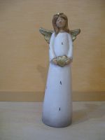 Engel mit Herz gold aus Keramik 46 cm hoch Bayern - Würzburg Vorschau