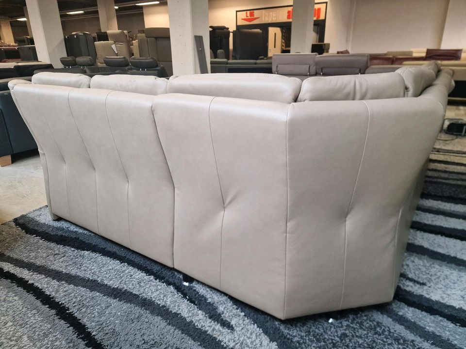 Polinova Ecksofa PN-PF19078 N2586 Echtleder Vivre desert, Longlife Nappaleder, Anti Aging Effekt, Echtrücken, Massivholz. Polipol Polster bis zu -80% der Uvp bei Iserlohn. in Hagen