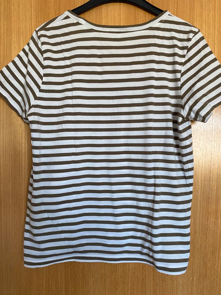 S.Oliver T-Shirt Gr. 38 weiss/braun gestreift -TOP- in Langenzenn