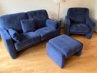 Wohnzimmergarnitur, 2-Sitzer, Sofa, Sessel, Microfaser dunkelblau Nürnberg (Mittelfr) - Oststadt Vorschau