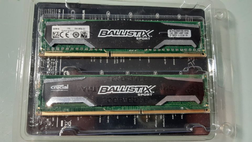Ballistix Sport  by Crucial 8GB RAM DDR3 Kit (2 x 4GB) in Plankstadt