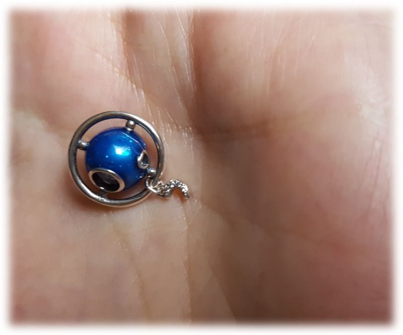 Pandora blaue Charms/Anhänger, Welt, Mond, Sterne, Globus, Clip in Aschersleben