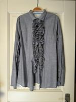 HUGO BOSS ORANGE Bluse blau grau Rüschen Größe XS/34 Baumwolle Bayern - Maisach Vorschau