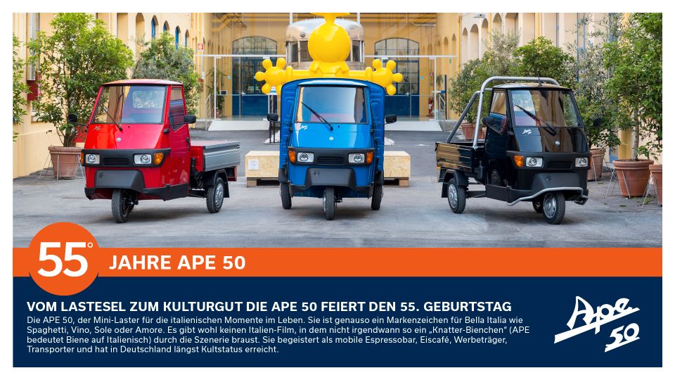 Piaggio APE 50 - Auslaufmodell 2024 - ES FOLGT KEIN NACHFOLGER ! in Wiesbaden