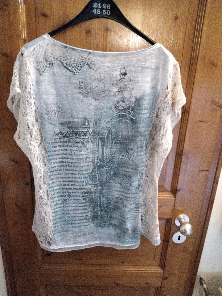 Tredy T-Shirt 42 XL Damen Oberteil Spitze Strass in Marienmünster