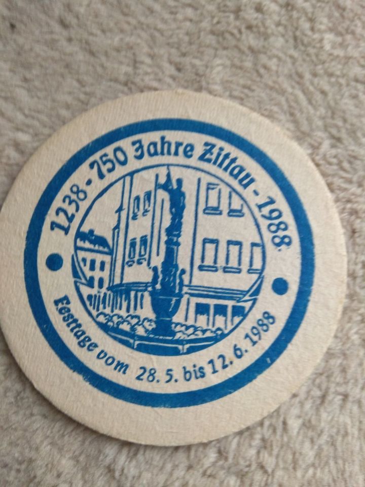 DDR-Bierdeckel "750 Jahre Zittau" von 1988 aus Sachsen- RARITÄT in Aarbergen