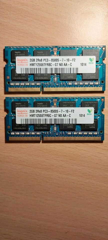Arbeitsspeicher für Laptop DDR3 4Gb (SODIMM, RAM) 2Rx8-PC3-8500S in Tübingen