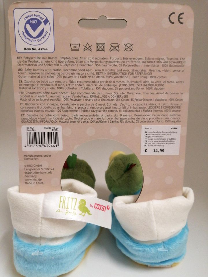 Nici Babyschuhe Fritz der Spatz mit Rassel - Neuware! in Stuttgart