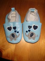 Krabbelschuhe, Baby Leder Puschen, Gr. 20, blau, Elefant Osnabrück - Hasbergen Vorschau