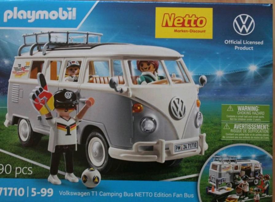 Playmobil VW Bus T1 Edeka Netto EM Fussball 2024 Fan Limitiert in Much