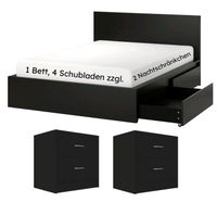 MALM Bettgestell hoch mit 4 Schubladen, schwarz/180x200cm Bayern - Fürth Vorschau