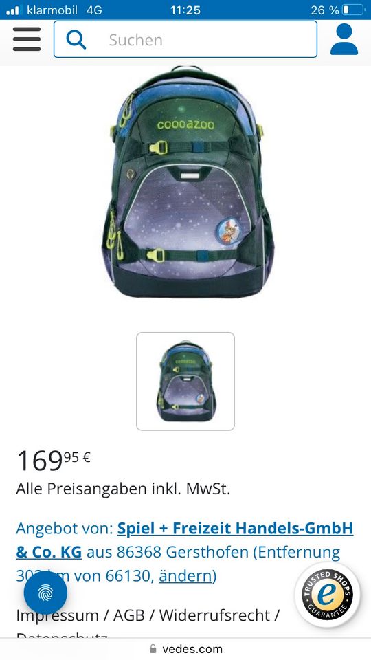 Coocazoo Rucksack ScaleRale, OceanEmotion Galaxy Blue in Simmern