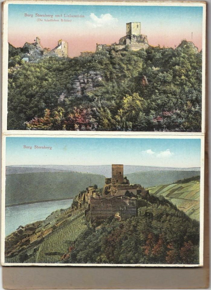 Leporello Rheinische Schlösser u. Burgen, 20 Postkarten, um 1900 in Hamburg