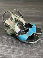 High Heel Sandalette, Gr. 39, blau türkis, cooler Absatz 10 cm Bayern - Ansbach Vorschau