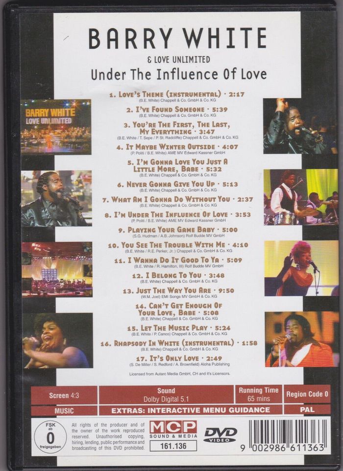 Barry White Under The Influence Of Love Picture DVD in Berlin