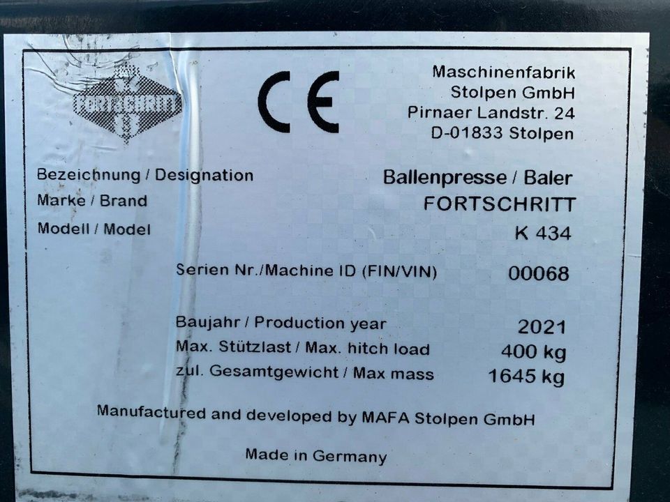 Presse Fortschritt K434 Ballenpresse NEU in Drensteinfurt