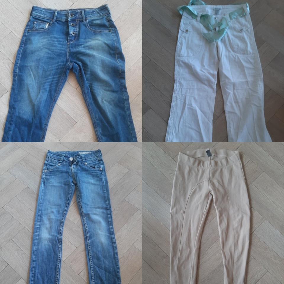 Mädchen Hose Jeans Leinen Sommer weiß Leggings Zara 146/152 in Ribnitz-Damgarten