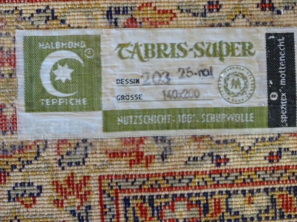 TÄBRIS Super Halbmond Teppiche 100%Schurwolle 140x200 #917 in Wershofen