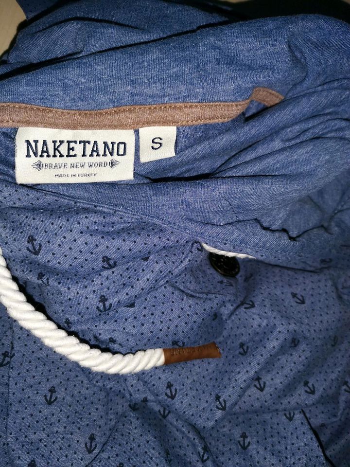 Naketano Hoodie Kapuzenpullover dünn blau Anker maritim S in Immenreuth