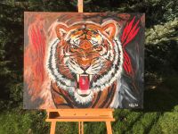 Tiger Asien China Indien König Dschungel Kunst Ölbild Bild 1m Nordrhein-Westfalen - Schwerte Vorschau