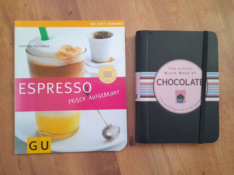 2 gebrauchte Kochbücher: Espresso, Kaffee, Schokolade (DE, EN) in Owen