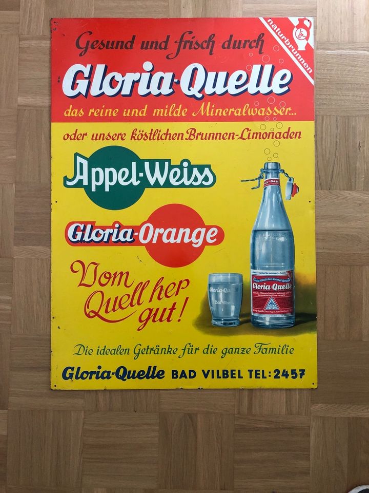 Altes Blechschild / Antik/ Gloria Quelle/ Emaille Schild in Dachau