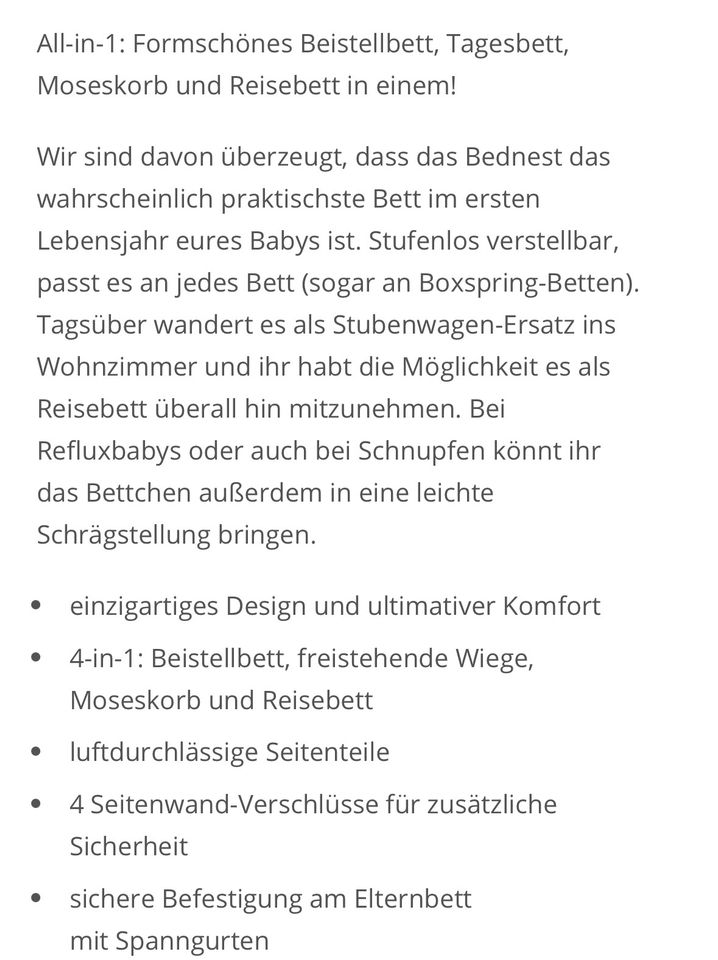 BEDNEST Premium Beistell Bett NEU Sonderpreis NUR in Hannover