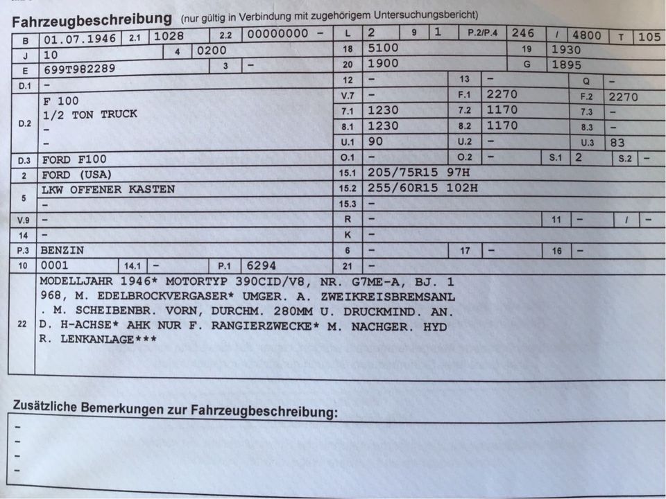 Ford F 100 Pick up V8 Fairline Baujahr 1946 in Oldenburg