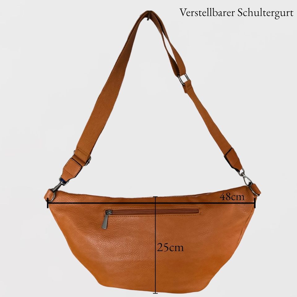 XXL Crossbody Bag, VEGAN Umhängetasche, Bauchtasche - 12 Farben in Pulheim