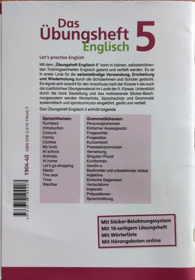 Das Übungsheft Englisch 5 Mildenberger in Wernigerode